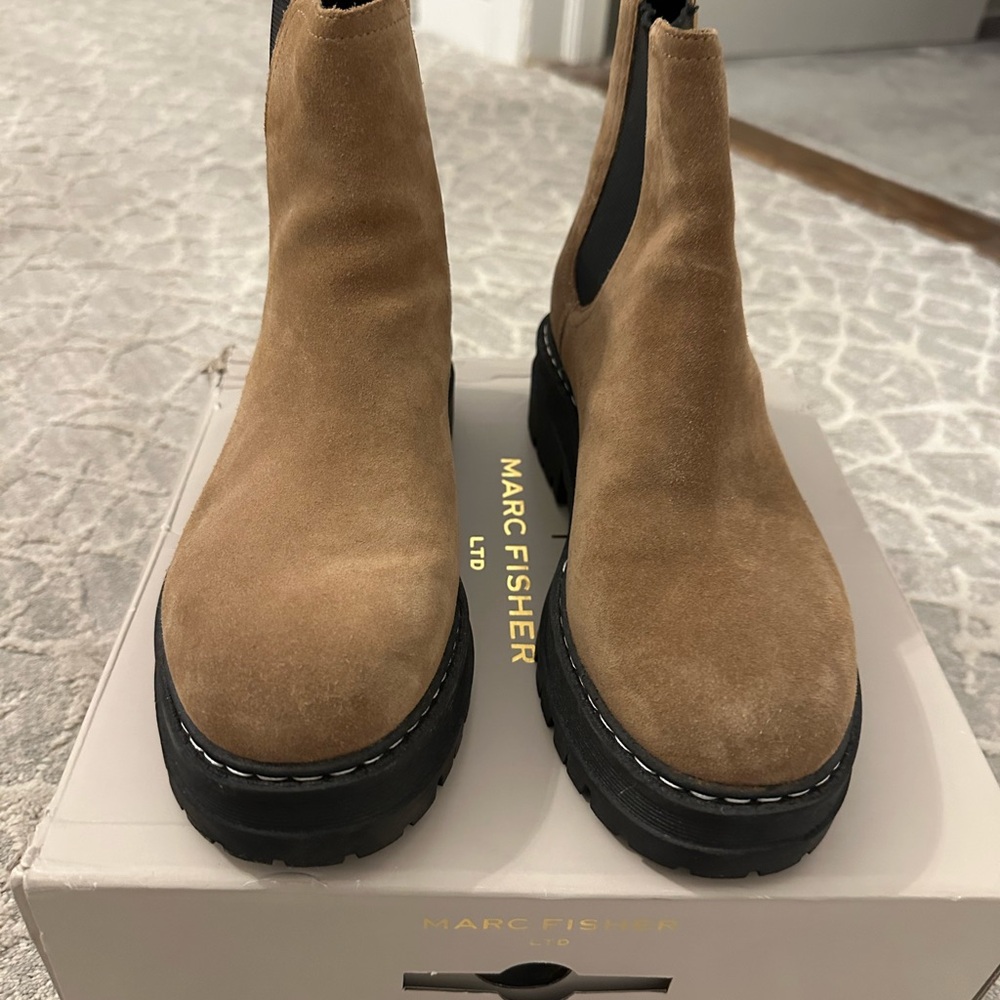 Marc Fisher Brown Suede Ankle Booties